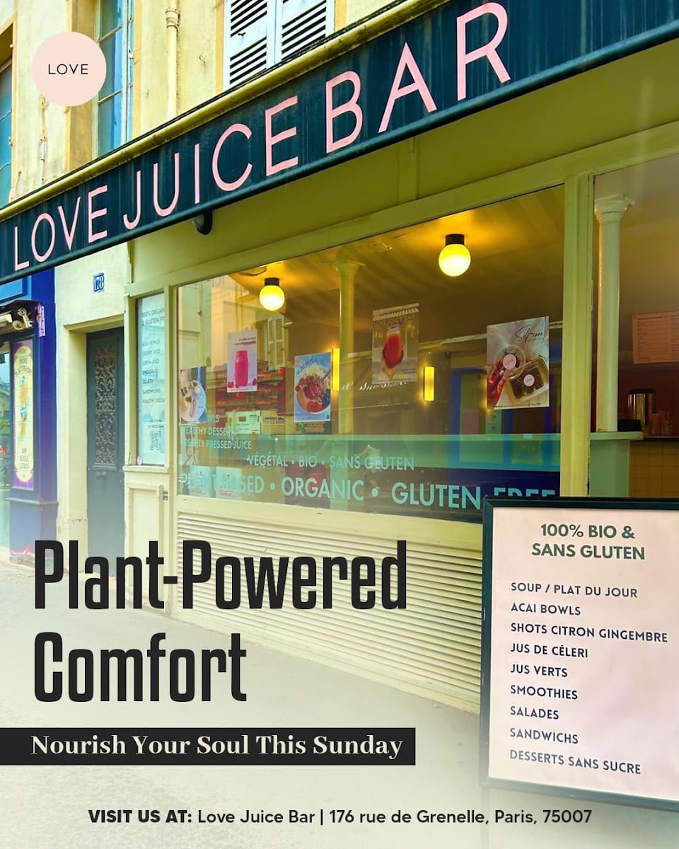 Love Juice Bar Tour Eiffel- 100% BIO | VEGAN | GLUTEN FREE | REFINED SUGAR FREE