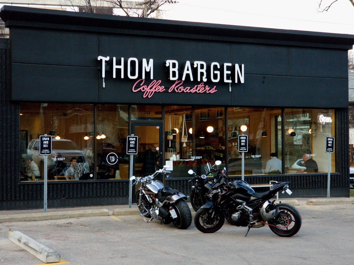 Thom Bargen Coffee Roasters - My most frequented coffee shop due to its location by my school. Very very decent. Variety of treats can be a little odd, but occasionally there will be something delicious. Workers are very nice and I feel comfortable staying for a while. Chai is weird though.