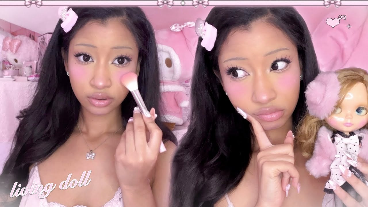 pink irl doll makeup tutorial ♡