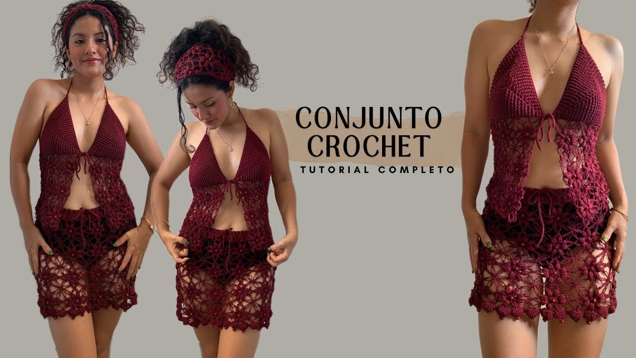 CONJUNTO VERANO ☀️ CROCHET TOP + FALDA | TUTORIAL PASO A PASO ✨ - 250gm completo