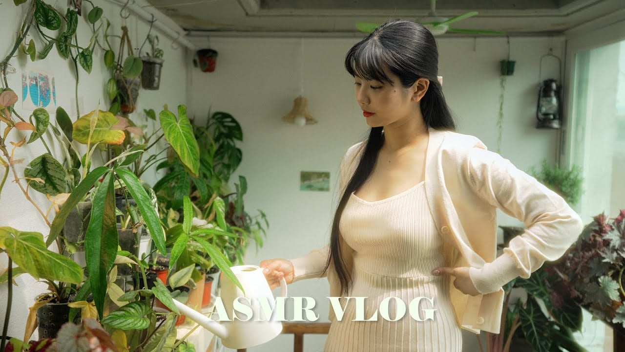 ASMR VLOG 식물만 200개 넘는 집에서의 일상 feat.옥상텃밭에서 비빔면 먹방 !![소리일기 브이로그]