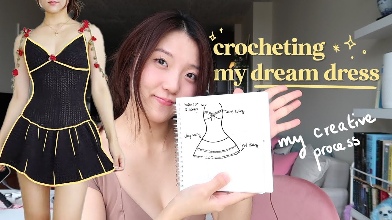 crocheting my dream dress design | Hooked - Crochet With Me Vlogs
