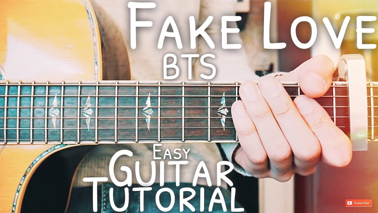 Fake Love BTS Guitar Lesson for Beginners // Fake Love Guitar // Lesson #488 - Fake love - BTS