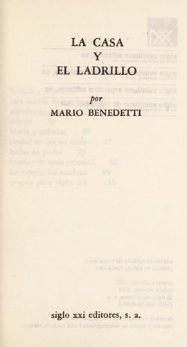 La Casa y El Ladrillo - Mario Benedetti • 1985