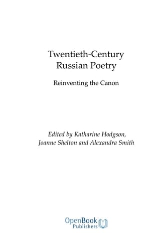 Twentieth-Century Russian Poetry - Tony Laing • 2017