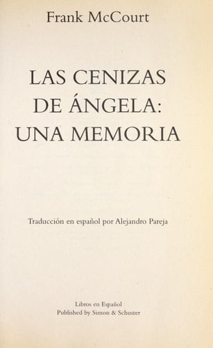 Las cenizas de Ángela - Frank McCourt • 1999