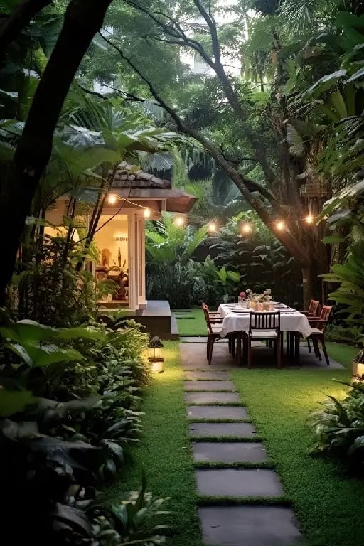 Comedor al aire libre - Un comedor al aire libre en un patio trasero