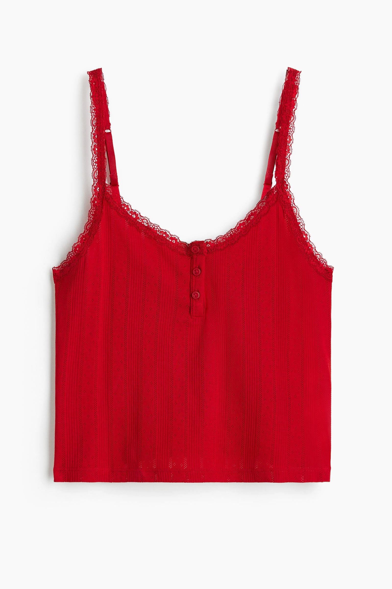 Top de tirantes en pointelle de algodón - H&M