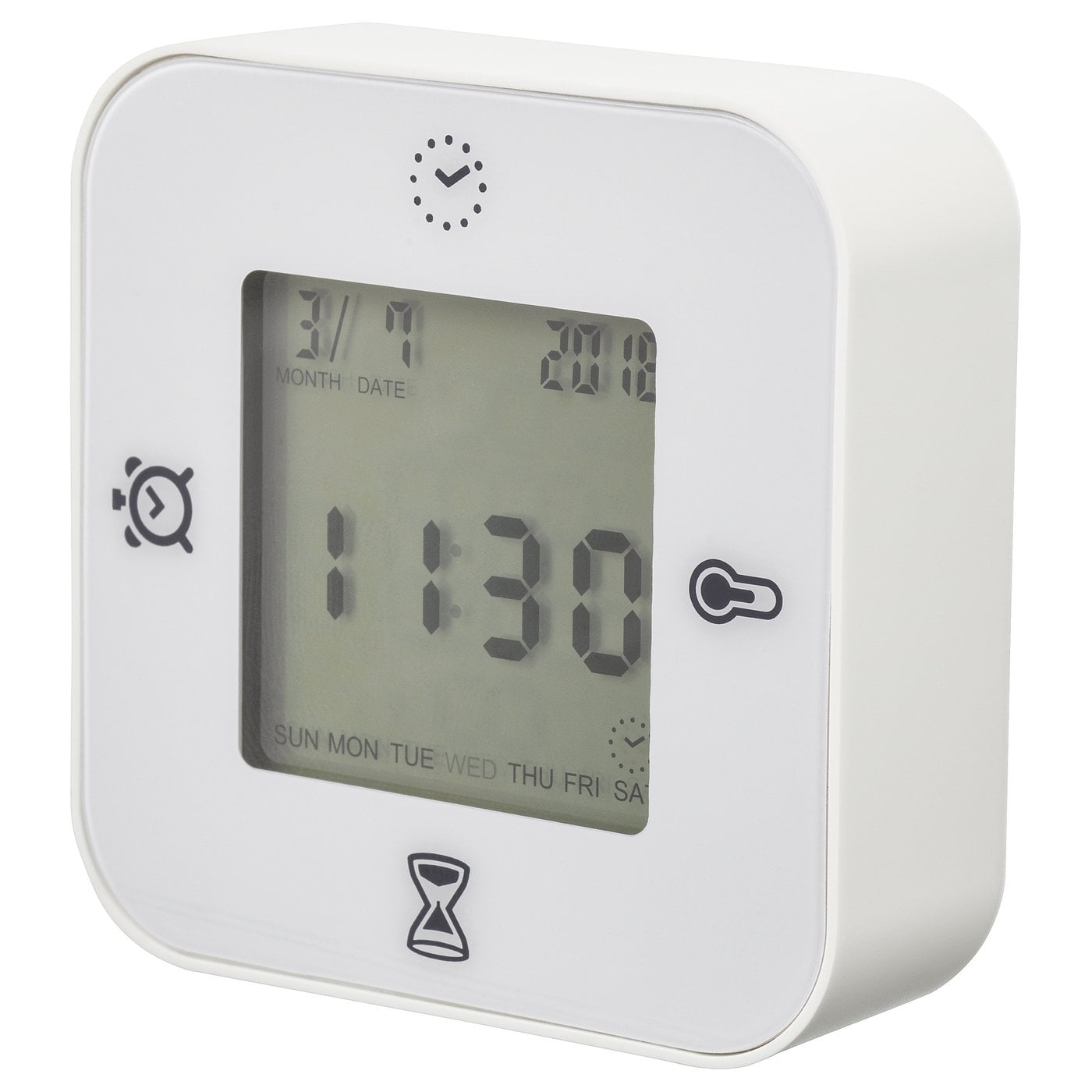 KLOCKIS Reloj despertador con termómetro, blanco, 7x7 cm - IKEA Chile