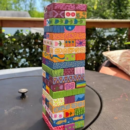 Painted jenga
