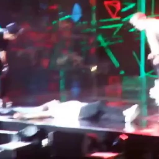 when they fell on stage