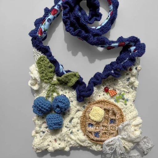 waffle bag - granny squares