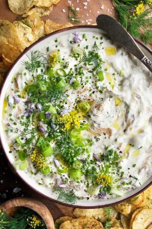 onion dip - Dips o salsa de cebolla caramelizada