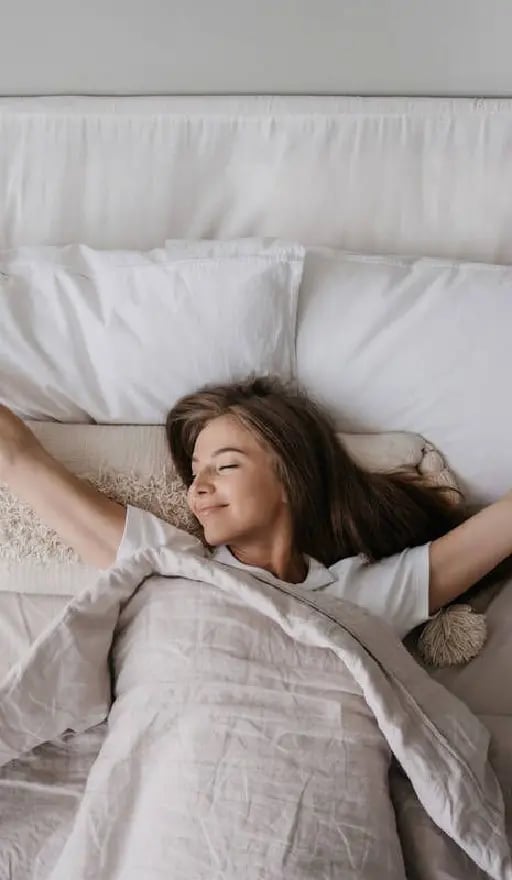 Stretch your body - As soon as you get up, raise your hands up, bend your legs and let your muscles relax. (Approx. 5min)