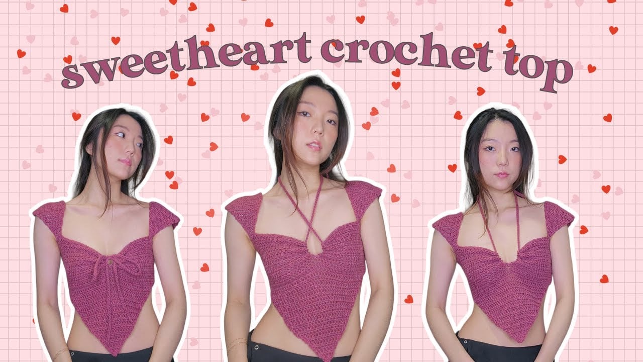 valentineβs day crochet top tutorial | easy crochet top tutorial