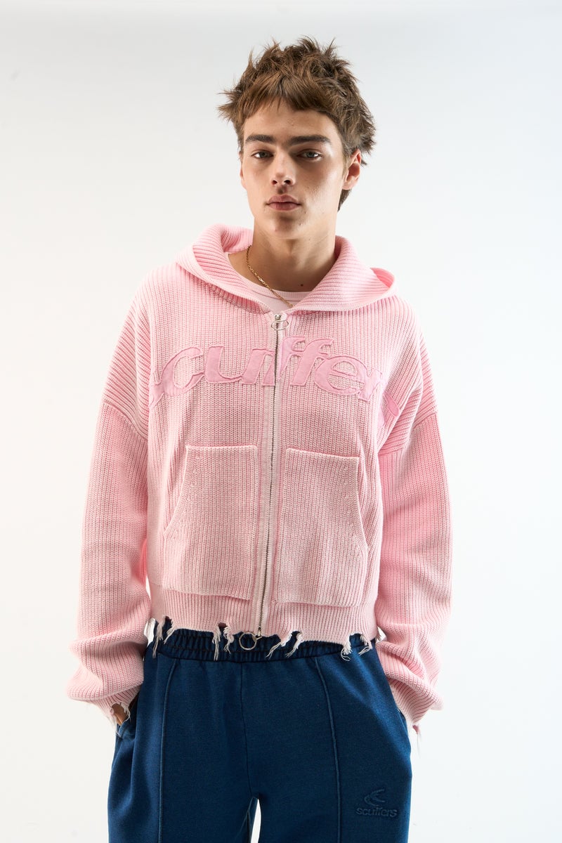 New Light Pink Buzz Knit Zipper - Scuffers