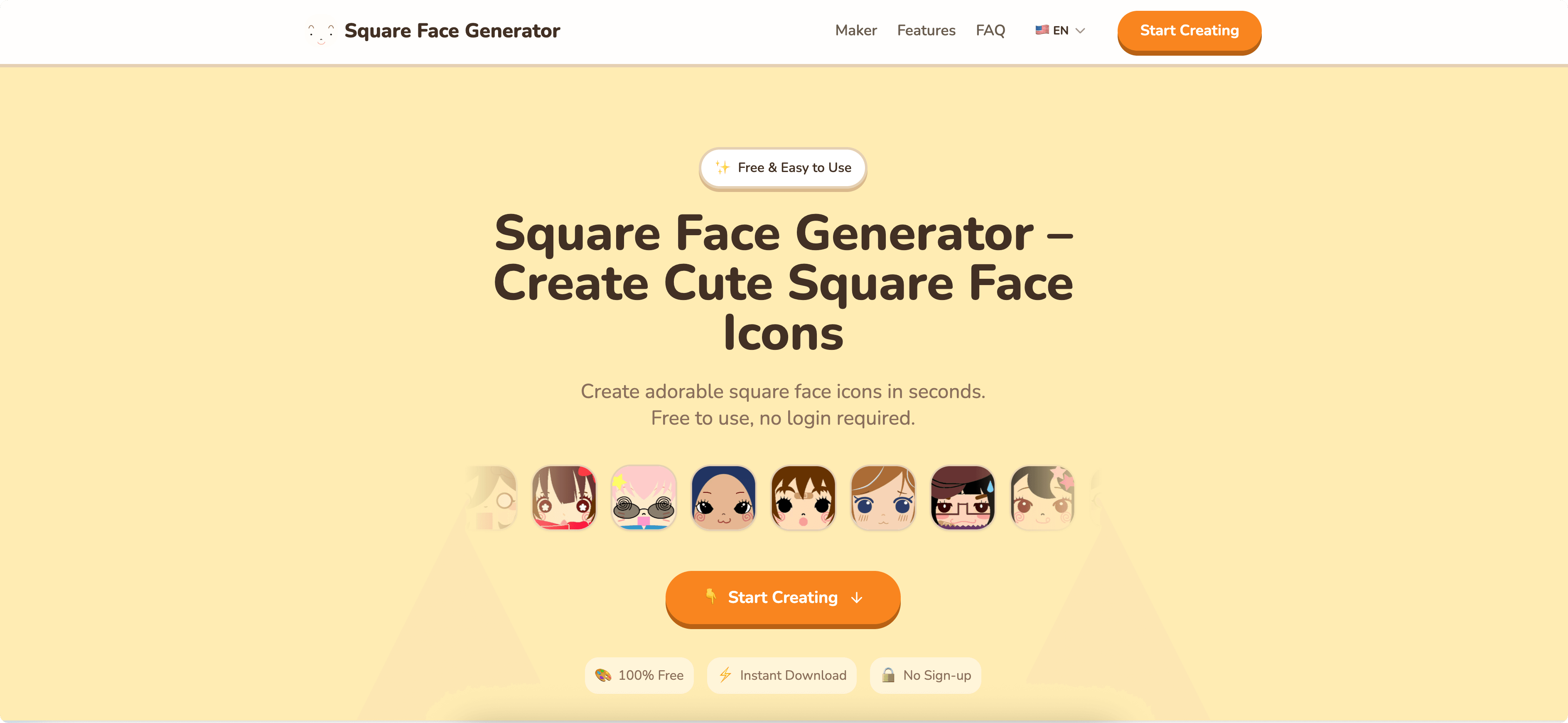 Square Face Generator – Cute Square Face Icon Maker - Squarefacegenerator.com