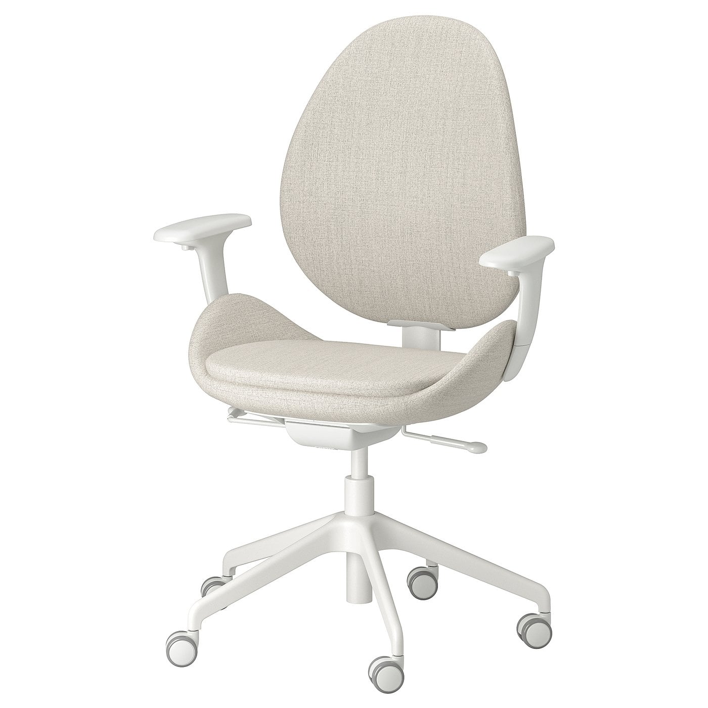 HATTEFJÄLL chaise de bureau av accoudoirs, Gunnared beige/blanc - IKEA - IKEA
