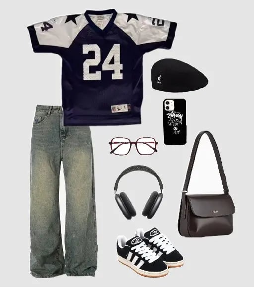 Cool baggy vibe. - Relaxed but fashionable, unique in it''s own wat and baggy, kind of masculine with femenine touches.