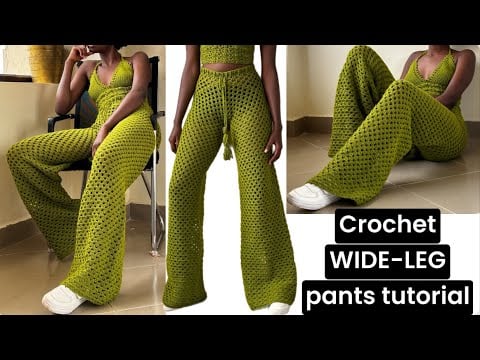 Wide leg granny stitch crochet pants tutorial