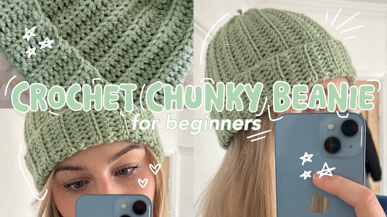 crochet chunky beanie tutorialπ± | beginner friendly!