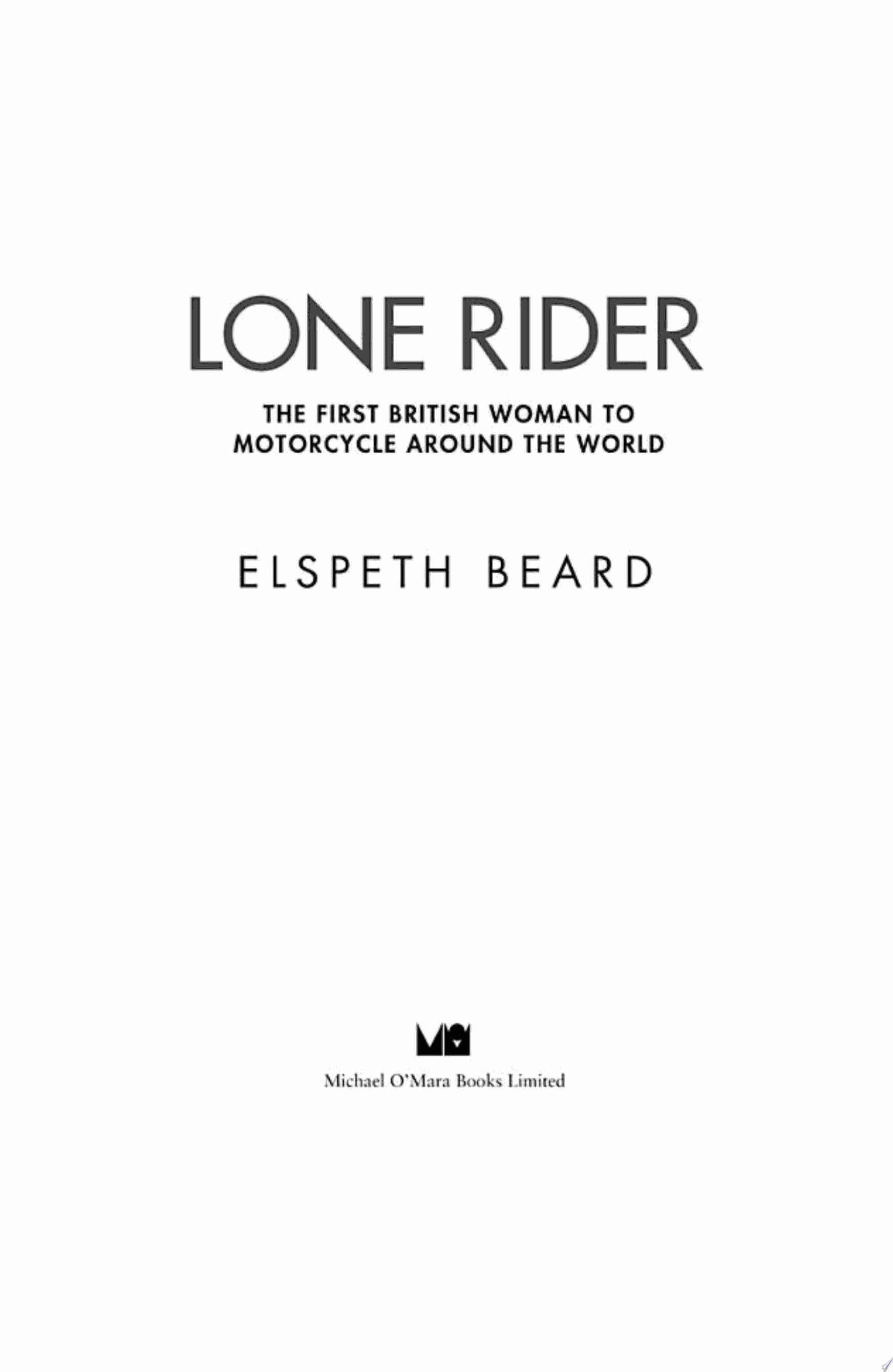 Lone Rider - Elspeth Beard · 2017