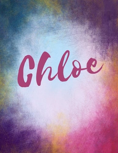 Chloe Chloe Personalized Sketchbook/ Journal/ Blank Book. Large 8. 5 X 11 Attractive Bright Watercolor Wash Purple Pink Orange and Blue Tones. Cool Elegant Lettering - Sacred Name Journals · 2018