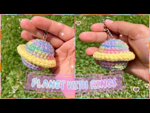 Free Crochet Amigurumi Pattern Planet With Rings Keychain Tutorial - Hooked Vibes
