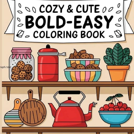 COZY AND CUTE BOLD-EASY COLORING BOOK. - LAURA. BIDDEN • 2025