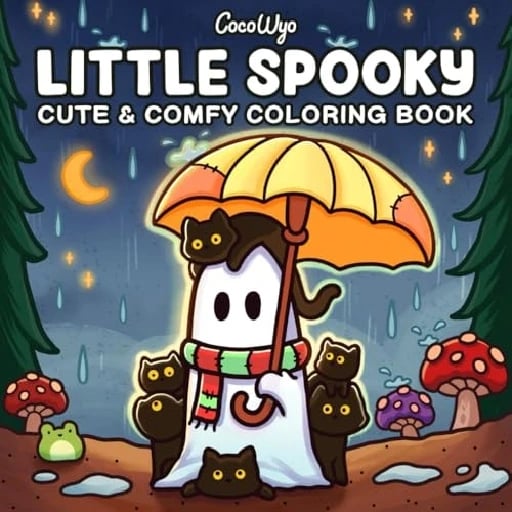 Little Spooky: Coloring Book for Adults and Teens Featuring Cute Creepy Creatures in Cozy Hygge Moments for Relaxation (Cozy Spaces Coloring) - Coco Wyo • 2024