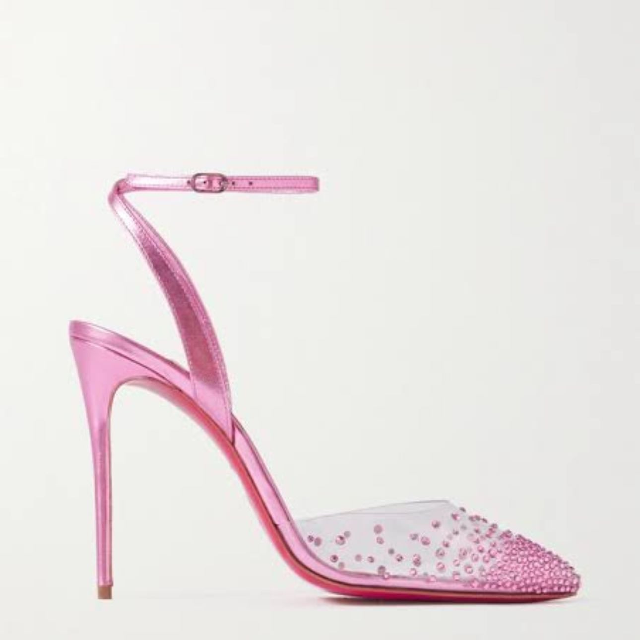 CHRISTIAN LOUBOUTIN Spikaqueen 100 embellished PVC pumps - $999 USD Size 37