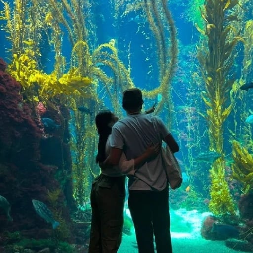 Visitar un acuario - Puede ser una experiencia divertido e innovadora, ideal para tomarse fotos juntos con un lindo fondo y para conocer especies que tal vez nunca habían visto de cerca