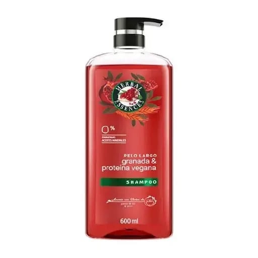 Shampoo Herbal Essences granada y proteína vegana - Pelo largo