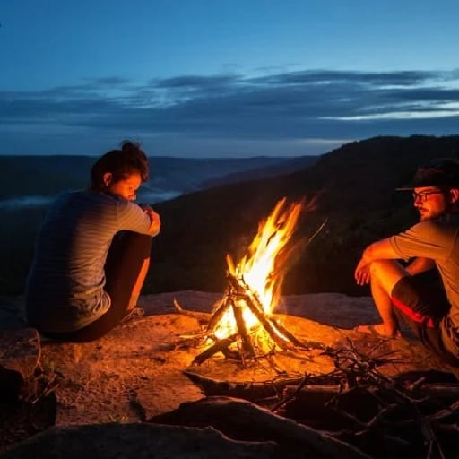 Acampar con mis amigos en un bosque