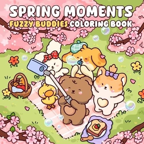 Spring Moments: A Coloring Book of Fuzzy Animal Friends and Cheerful Spring Scenes for Relaxation - BOGIKI Publishing · 2025