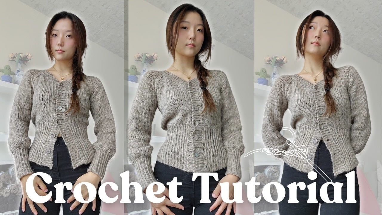 Fitted Cardigan Crochet Tutorial | Intermediate/ Advanced Crochet Tutorial - YouTube