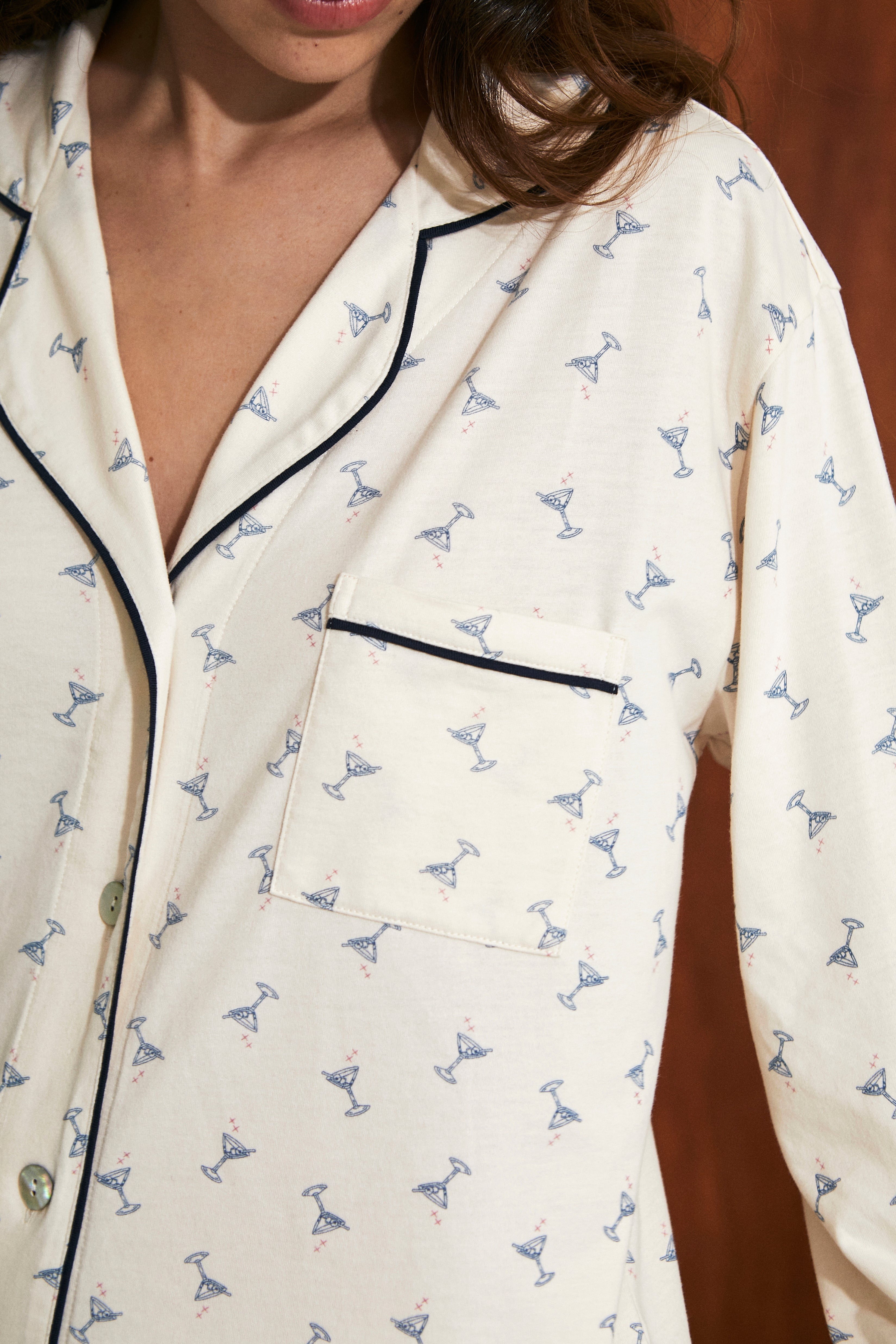 Munai Boyfriend Vera PJ Set - In Martini