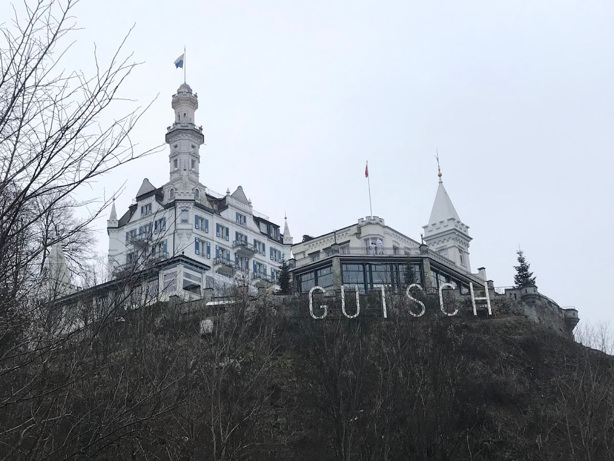 Hotel Gütsch Elevator Entrance - panoramic view
