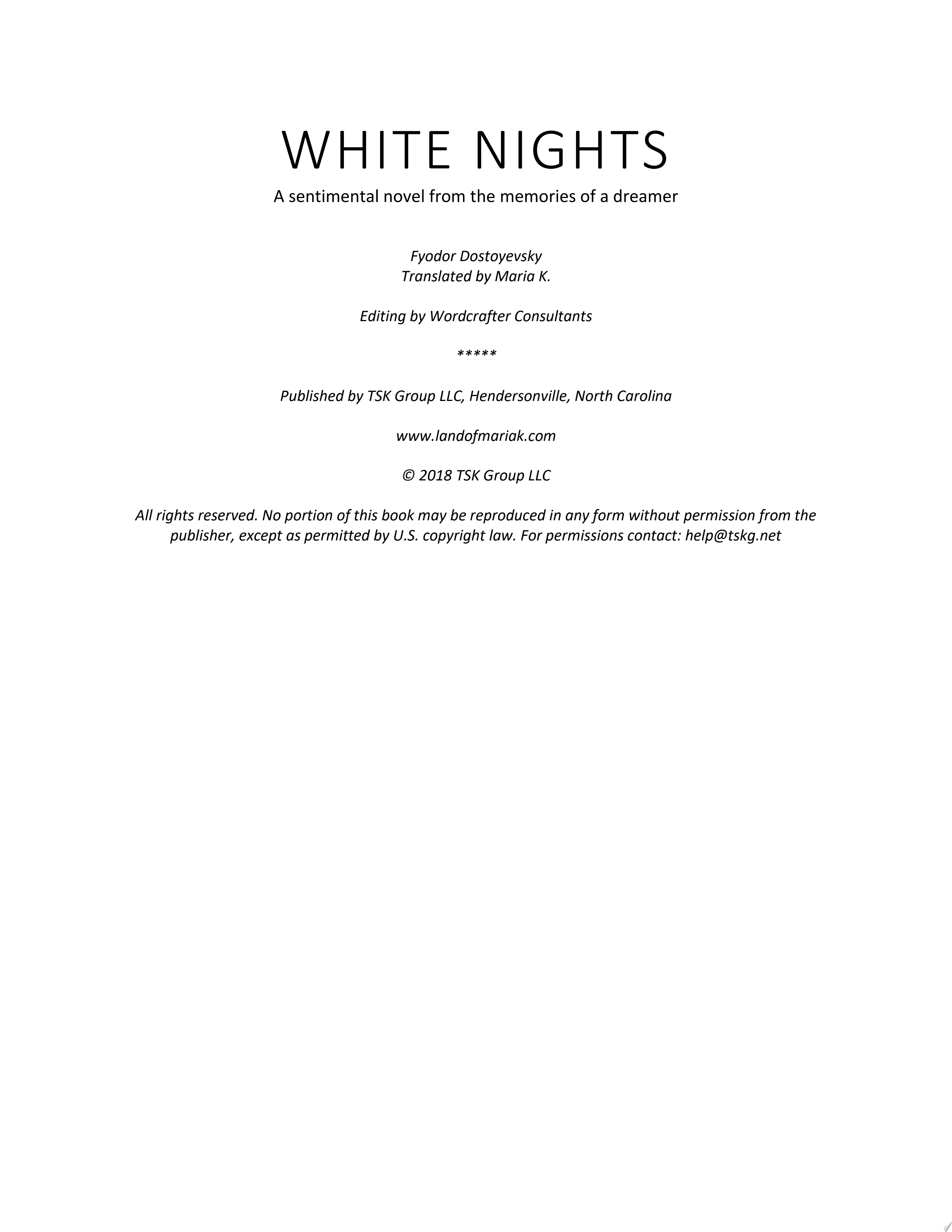 White Nights - Fyodor Dostoyevsky · 2024