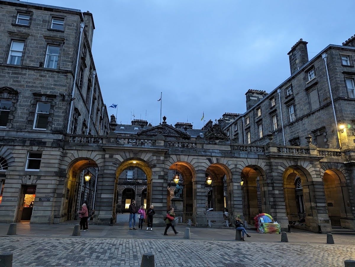 Edinburgh City Chambers - Rowling’s handprints in the courtyard, awarded after winning the Edinburgh Award.