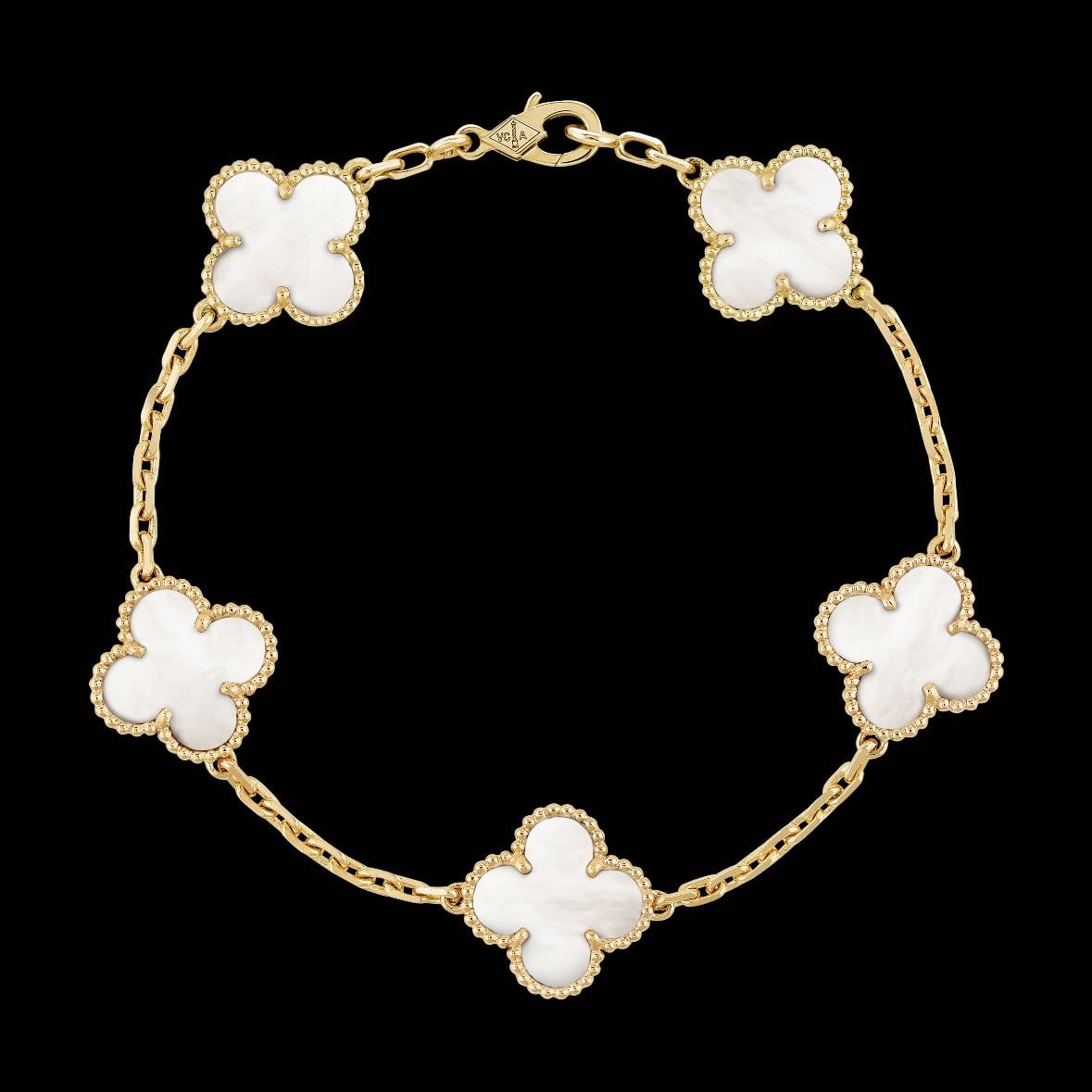 Van Cleef & Arpels Mother of Pearl Alhambra Bracelet - £3800