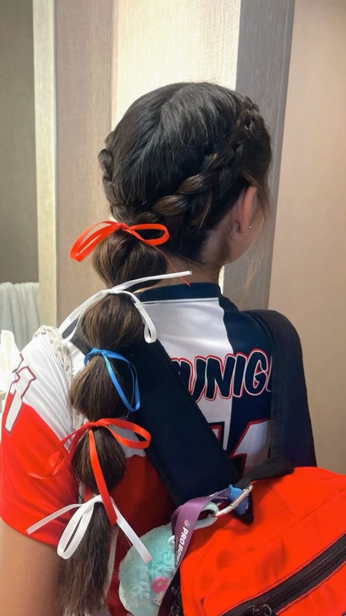 Cute sports hairstyle | Volleyball hairstyles, Cute hairstyles, Soccer hairstyles