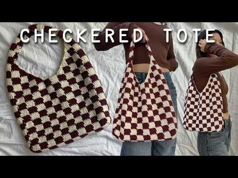 Checkered tote bag - VivCrochets