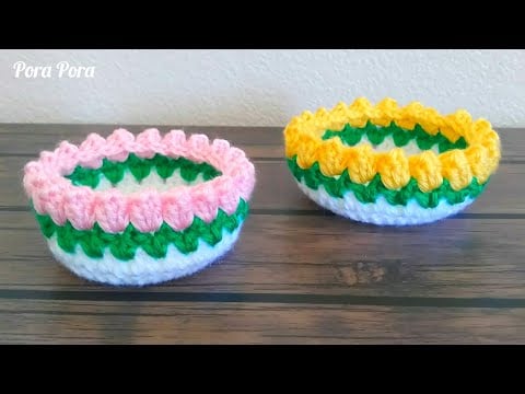 Tulip basket - Pora Pora Crochet