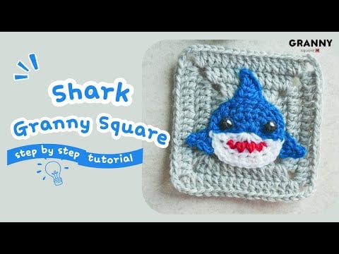 Shark granny square - Granny Square Me
