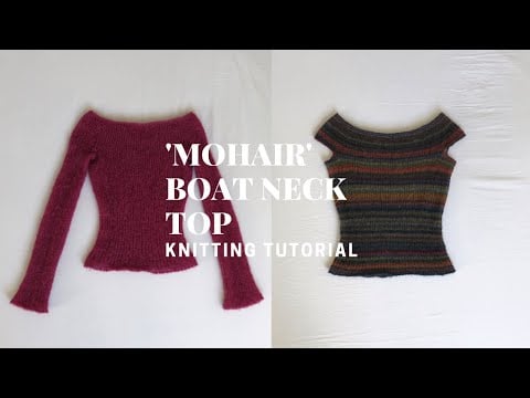 'mohair' boat neck top/off the shoulder top - nelsknits