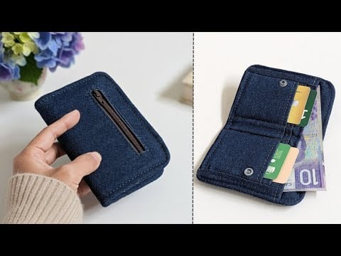 Bifold denim Wallet - Ire Heart Crafting