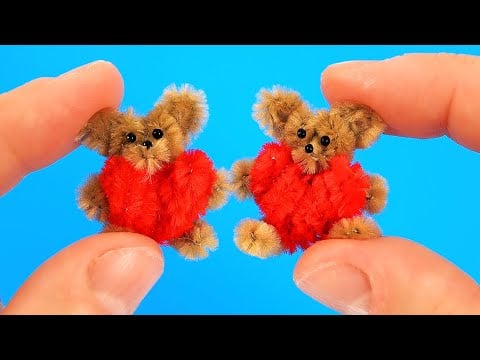 Mini teddy bear - Pipe Cleaner Crafts B