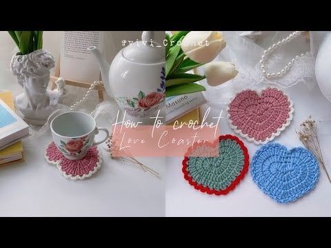 Heart Coaster - Vivi Crochet 🌷