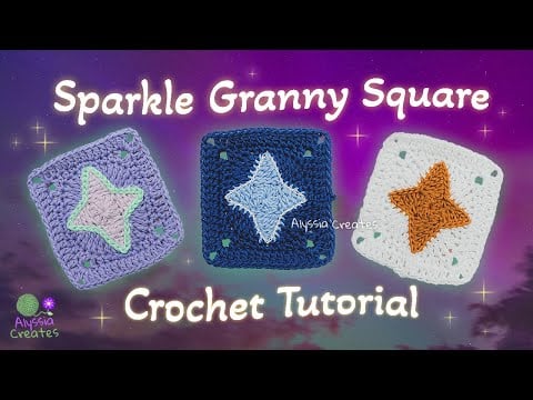 4 pointed star granny square - Alyssia Creates